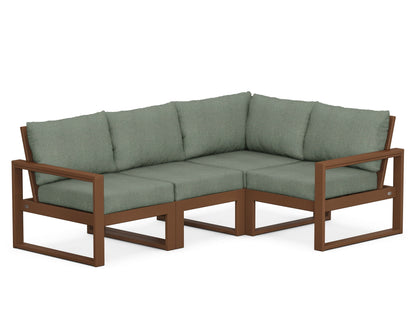 POLYWOOD® EDGE 4-Piece Modular Deep Seating Set in Teak / Cast Sage