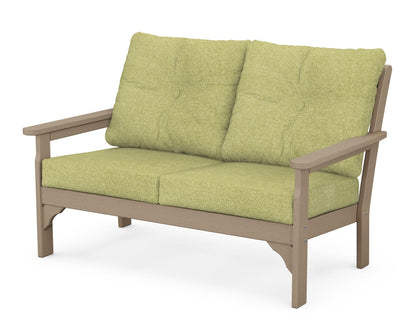 POLYWOOD® Vineyard Deep Seating Loveseat in Vintage Sahara / Chartreuse Boucle