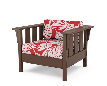 Martha Stewart by POLYWOOD® Acadia Deep Seating Chair in Mahogany / Leaf Crimson