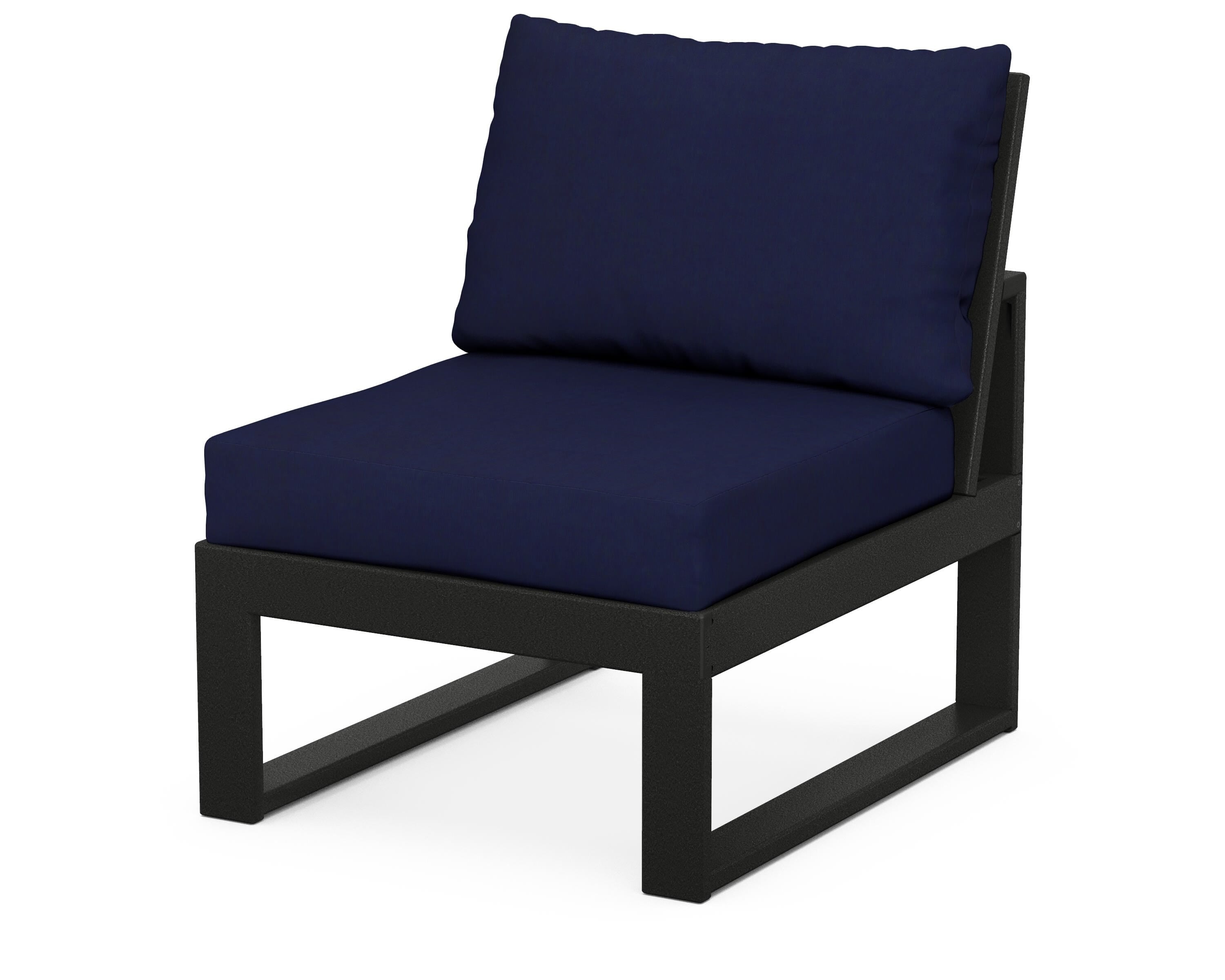 Unbranded Modular Armless Chair in Black / Navy