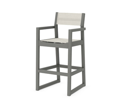 POLYWOOD® EDGE Sling Bar Arm Chair in Slate Grey / Parchment Sling