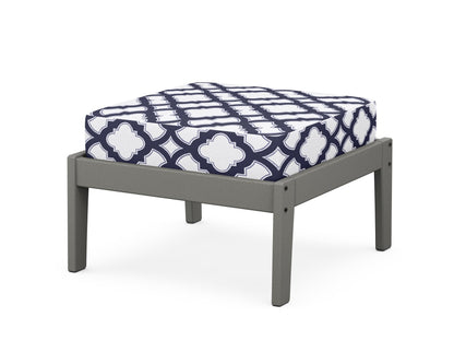 Unbranded Deep Seating Ottoman in Slate Grey / Trellis Navy