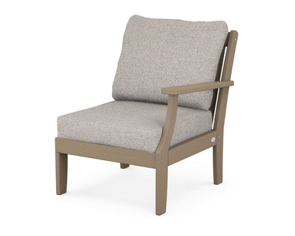 POLYWOOD® Braxton Modular Right Arm Chair in Vintage Sahara / Weathered Tweed