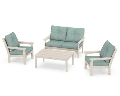 POLYWOOD® Vineyard 4-Piece Deep Seating Set in Sand / Glacier Spa