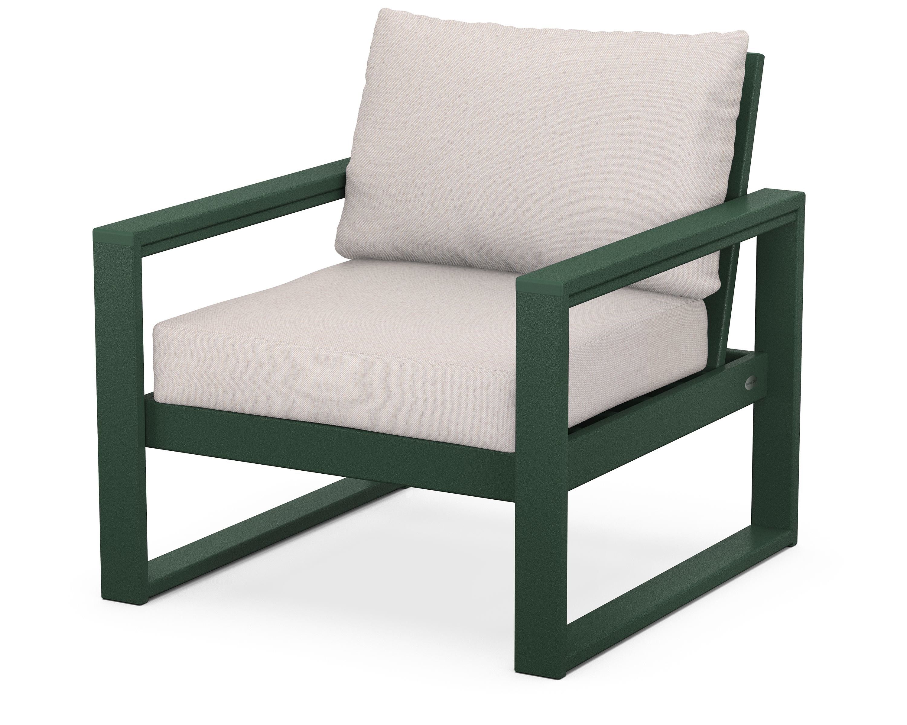 POLYWOOD® EDGE Club Chair in Green / Dune Burlap