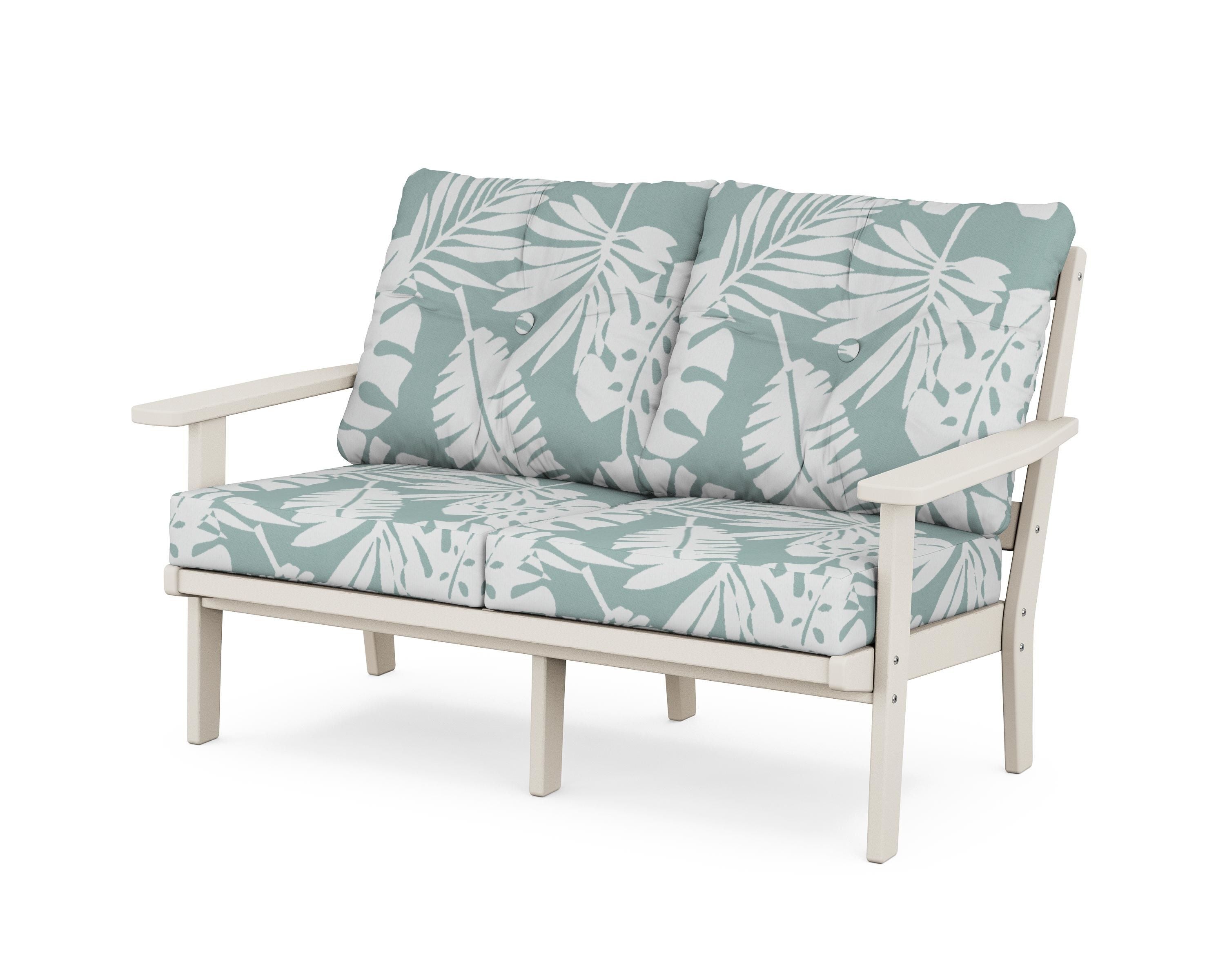 POLYWOOD® Oxford Deep Seating Loveseat in Sand / Leaf Glacier Spa