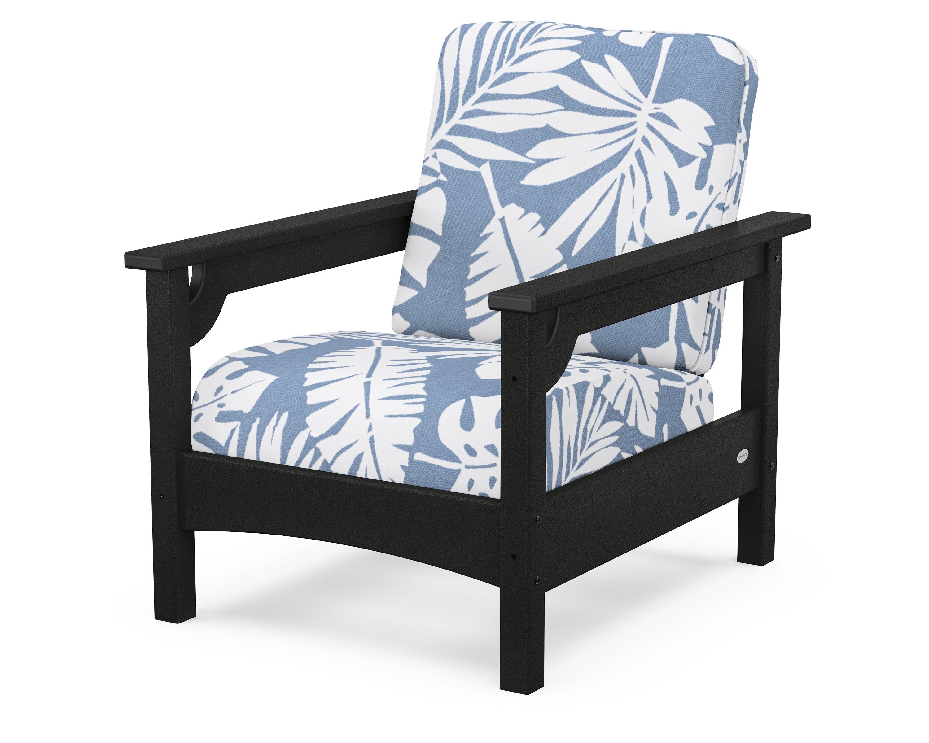 POLYWOOD® Club Chair in Black / Leaf Sky Blue