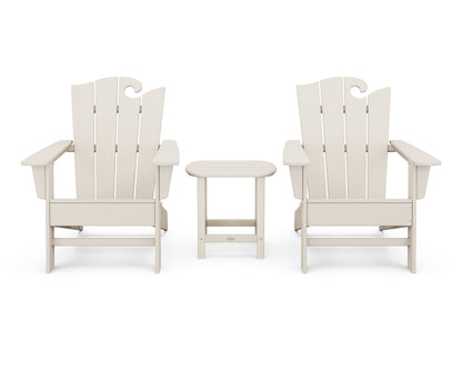POLYWOOD® Wave 3-Piece Adirondack Set with The Ocean Chair in Sand