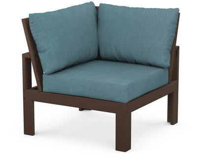 Unbranded Modular Corner Chair in Mahogany / Ocean Teal