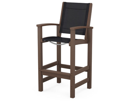 POLYWOOD® Coastal Bar Chair in Mahogany / Black Sling