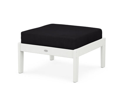 POLYWOOD® Braxton Deep Seating Ottoman in Vintage White / Midnight Linen