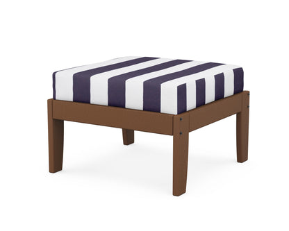 Unbranded Modular Ottoman - Classic in Teak / Cabana Stripe Navy
