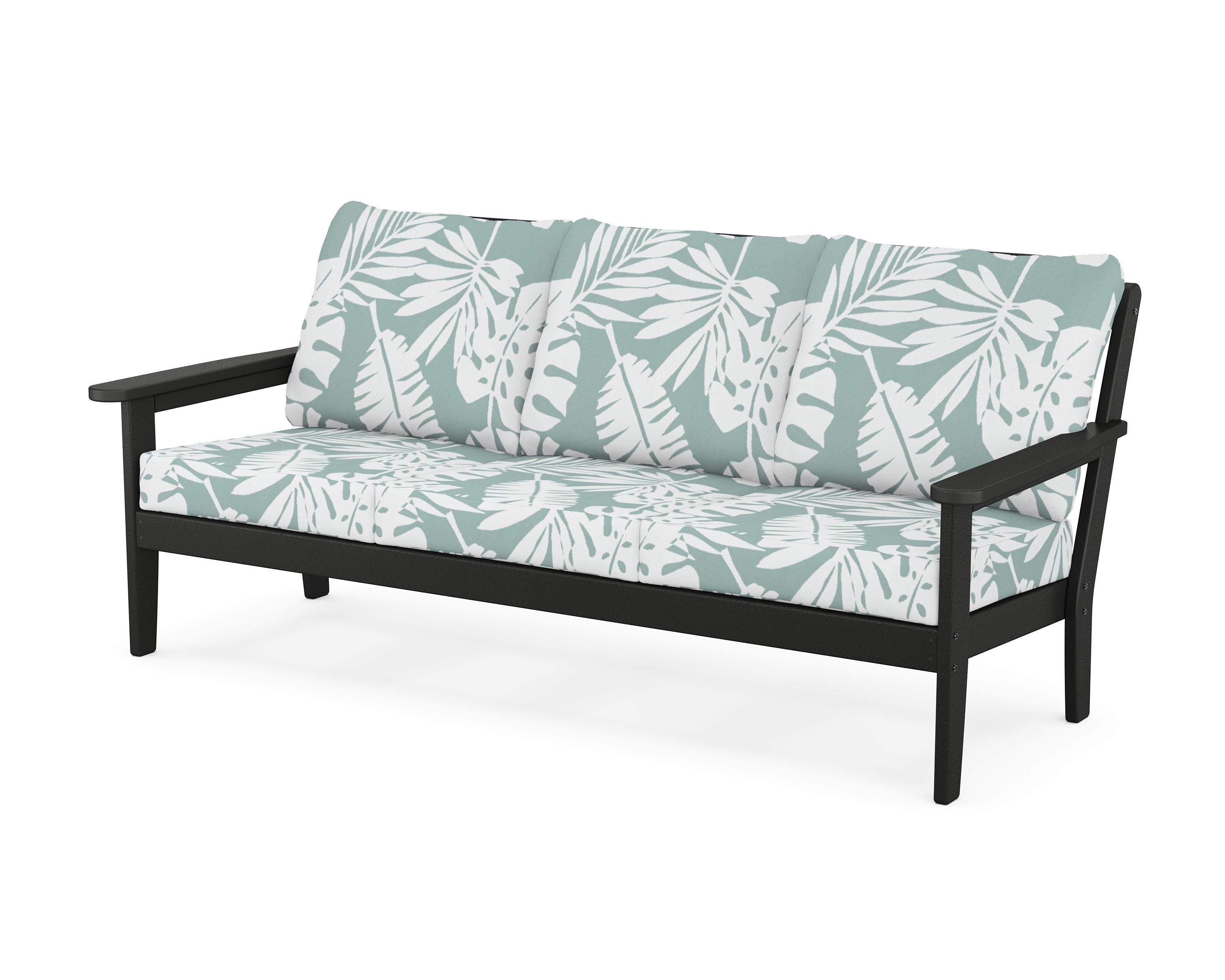 Country Living Cottage Deep Seating Sofa in Black / Leaf Glacier Spa