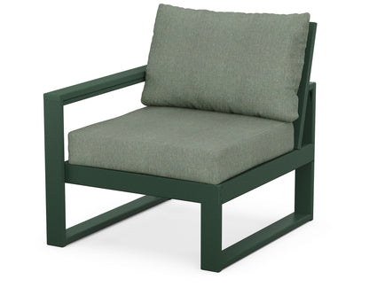 POLYWOOD® EDGE Modular Left Arm Chair in Green / Cast Sage