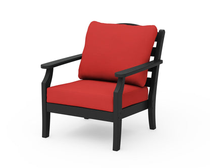 Draper James™ by  POLYWOOD® Savannah Deep Seating Chair in Black / Crimson Linen