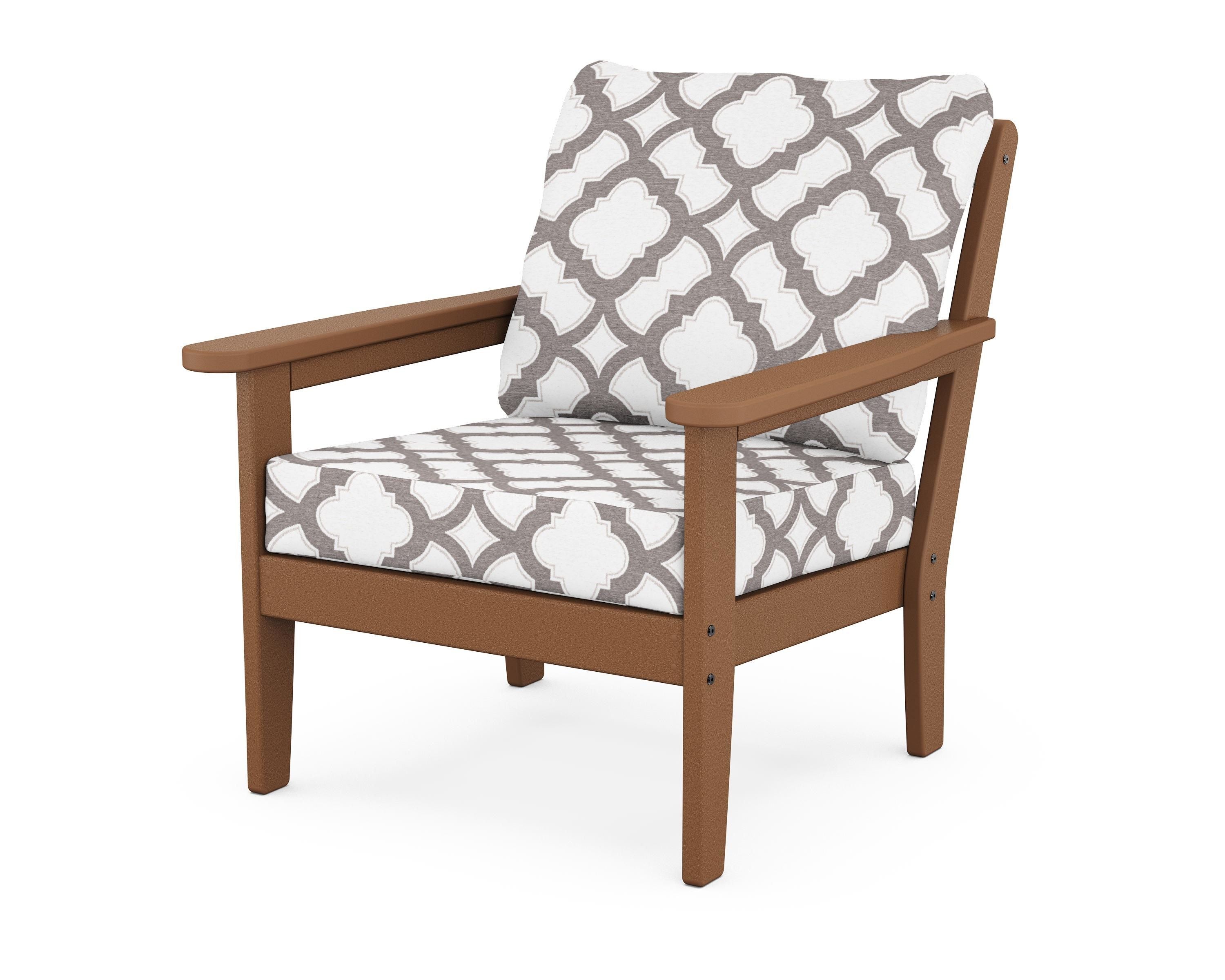 Country Living Cottage Deep Seating Chair in Teak / Trellis Grey Mist