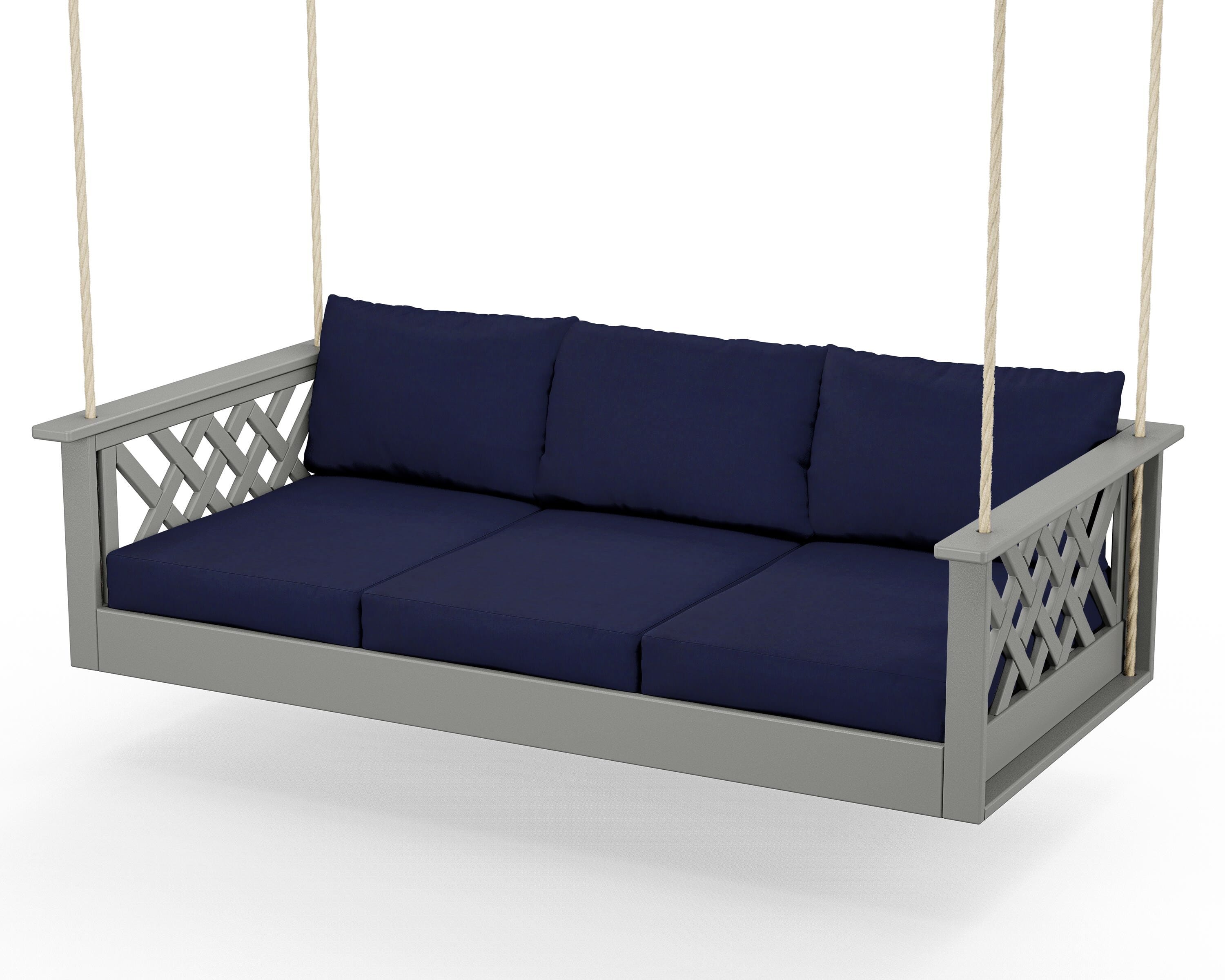 Country Living Wovendale Daybed Swing in Slate Grey / Navy