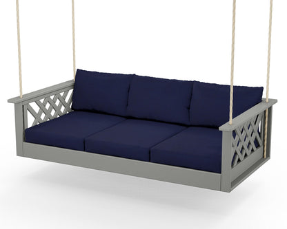 Country Living Wovendale Daybed Swing in Slate Grey / Navy