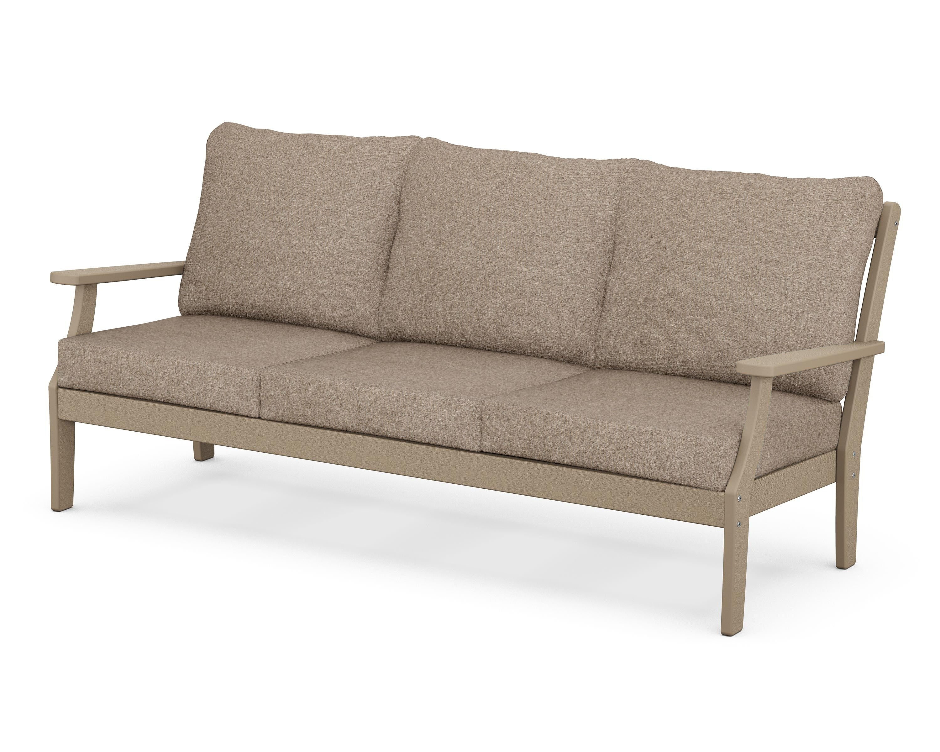 POLYWOOD® Braxton Deep Seating Sofa in Vintage Sahara / Spiced Burlap
