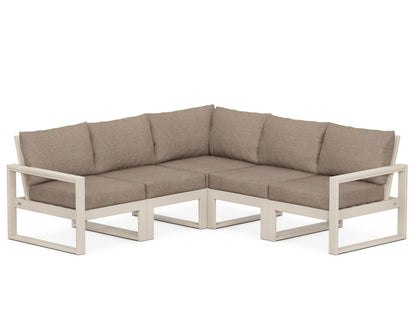 POLYWOOD® EDGE 5-Piece Modular Deep Seating Set in Sand / Spiced Burlap