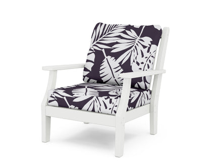 Country Living Wovendale Deep Seating Chair in White / Leaf Navy