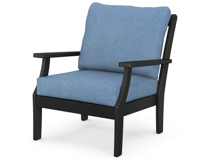 POLYWOOD® Braxton Deep Seating Chair in Black / Sky Blue