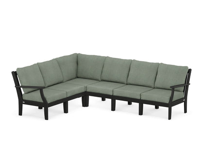 POLYWOOD® Braxton Modular 6-Piece Deep Seating Set in Black / Cast Sage