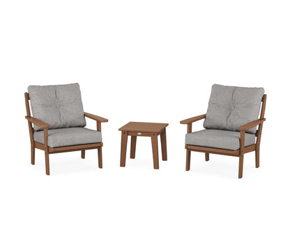 POLYWOOD® Mission 3-Piece Deep Seating Set in Teak / Grey Mist