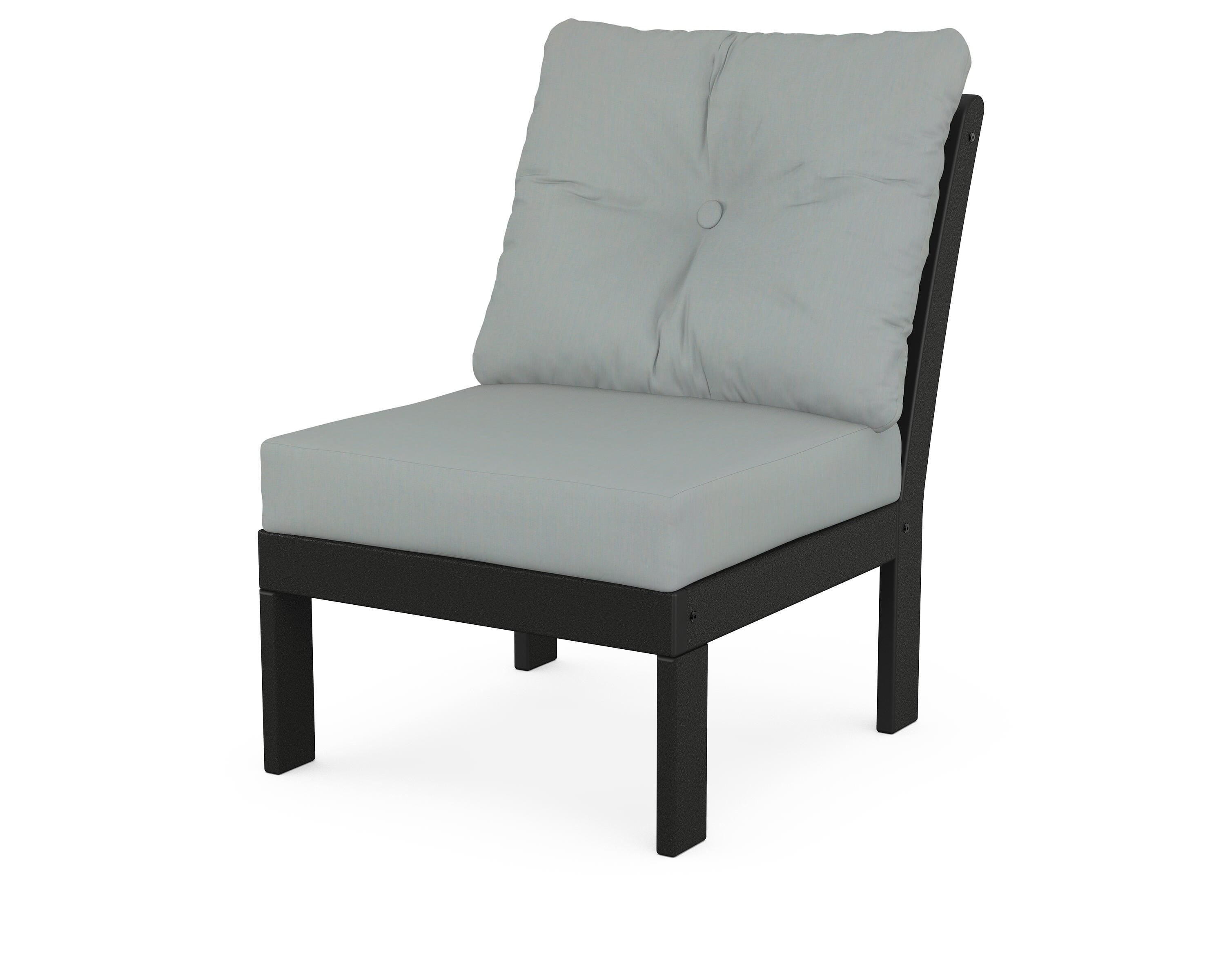 POLYWOOD® Vineyard Modular Armless Chair in Black / Spa