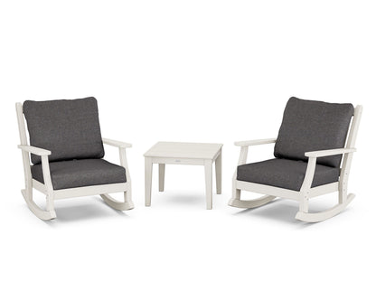 Country Living Wovendale 3-Piece Deep Seating Rocker Set in Sand / Ash Charcoal