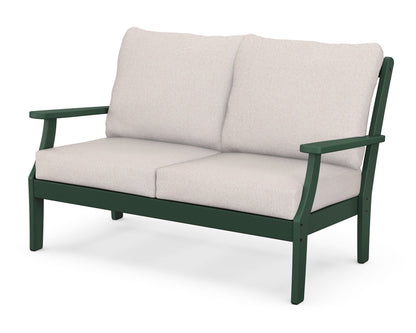 POLYWOOD® Braxton Deep Seating Loveseat in Green / Dune Burlap