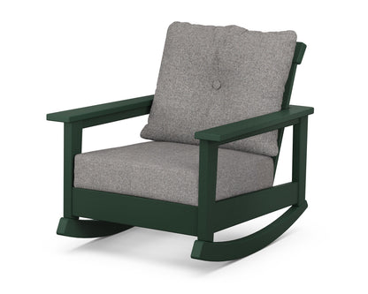 POLYWOOD® Prescott Deep Seating Rocking Chair in Green / Grey Mist