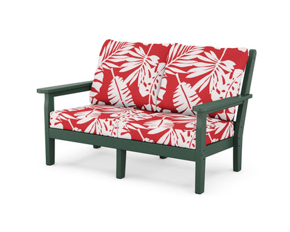 POLYWOOD® Chippendale Deep Seating Loveseat in Green / Leaf Crimson