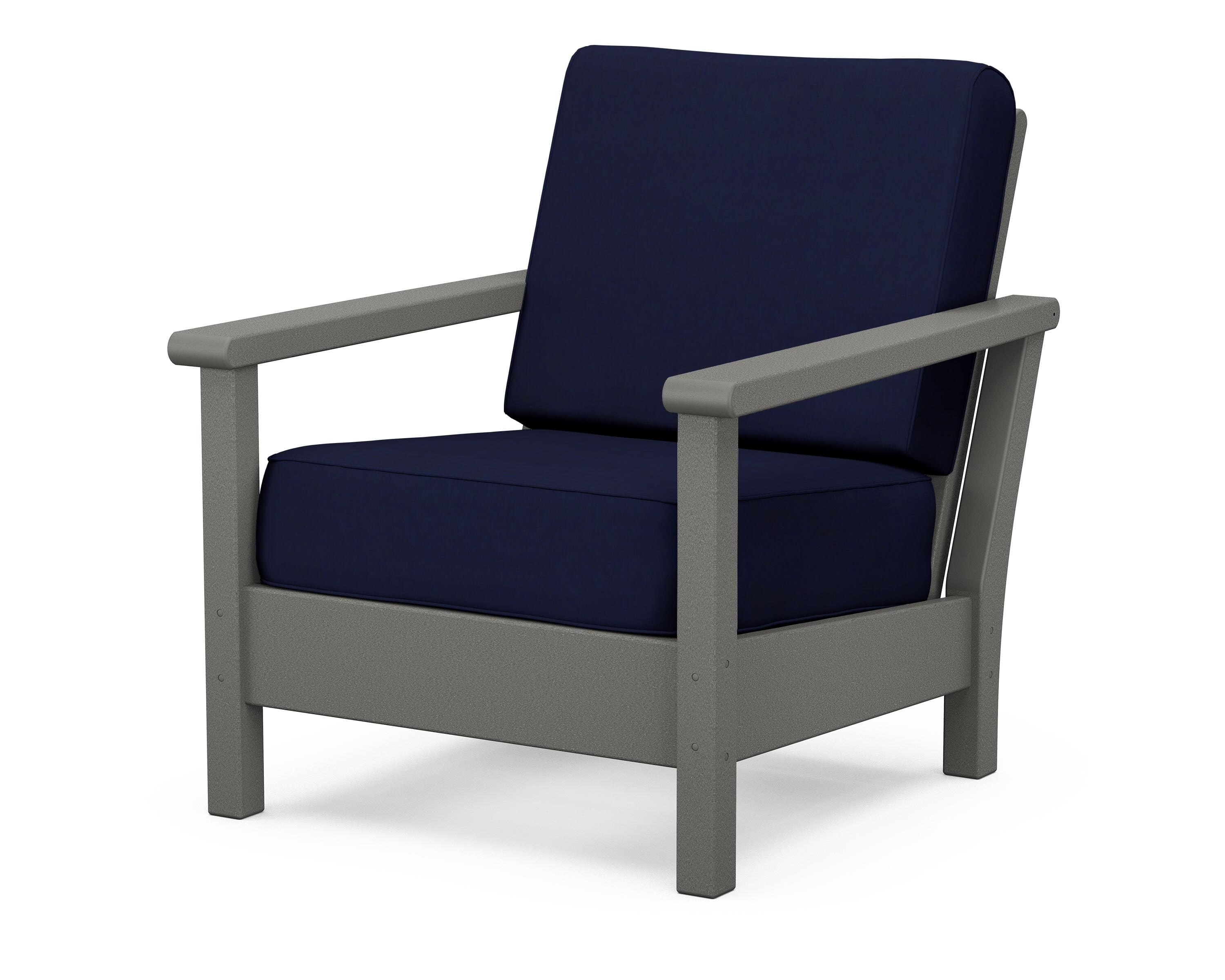 POLYWOOD® Harbour Deep Seating Chair in Slate Grey / Navy