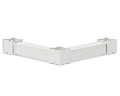 Country Living 72" Country Living L- Shaped Planter Storage Bench Corner Set- Large in White