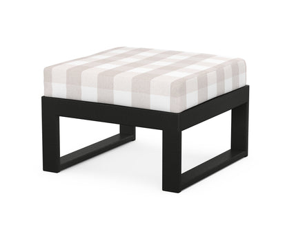 Unbranded Modular Ottoman - Modern in Black / Buffalo Plaid Dune Burlap