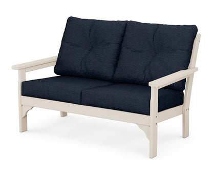 POLYWOOD® Vineyard Deep Seating Loveseat in Sand / Marine Indigo