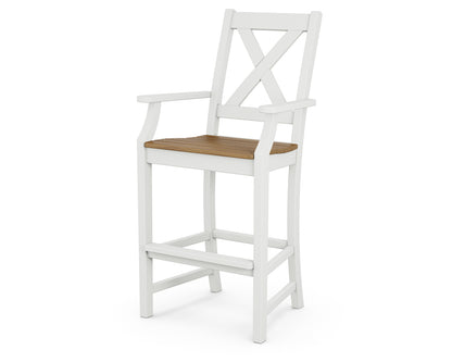 POLYWOOD® Braxton Bar Arm Chair in White / Natural