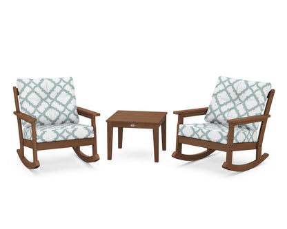 POLYWOOD® Vineyard 3-Piece Deep Seating Rocker Set in Teak / Trellis Glacier Spa