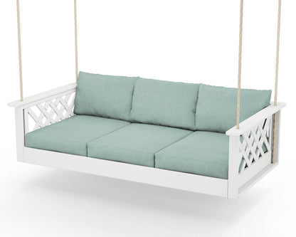 Country Living Wovendale Daybed Swing in White / Glacier Spa