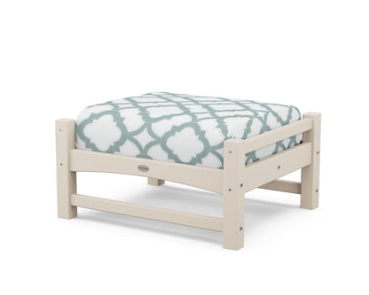 POLYWOOD® Club Ottoman in Sand / Trellis Glacier Spa