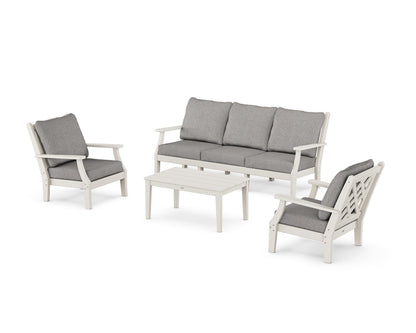 Country Living Wovendale 4-Piece Deep Seating Set with Sofa in Sand / Grey Mist