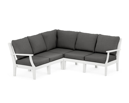 POLYWOOD® Braxton Modular 5-Piece Deep Seating Set in White / Spectrum Carbon
