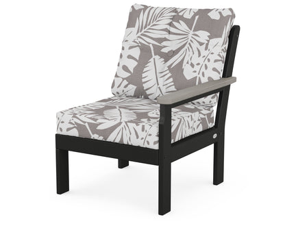 POLYWOOD® Vineyard Modular Right Arm Chair in Black / Driftwood / Leaf Grey Mist
