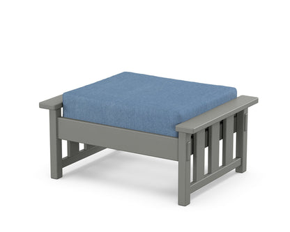Martha Stewart by POLYWOOD® Acadia Deep Seating Ottoman in Slate Grey / Sky Blue