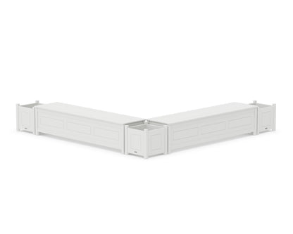 Country Living 72" Country Living L- Shaped Planter Storage Bench Corner Set in White