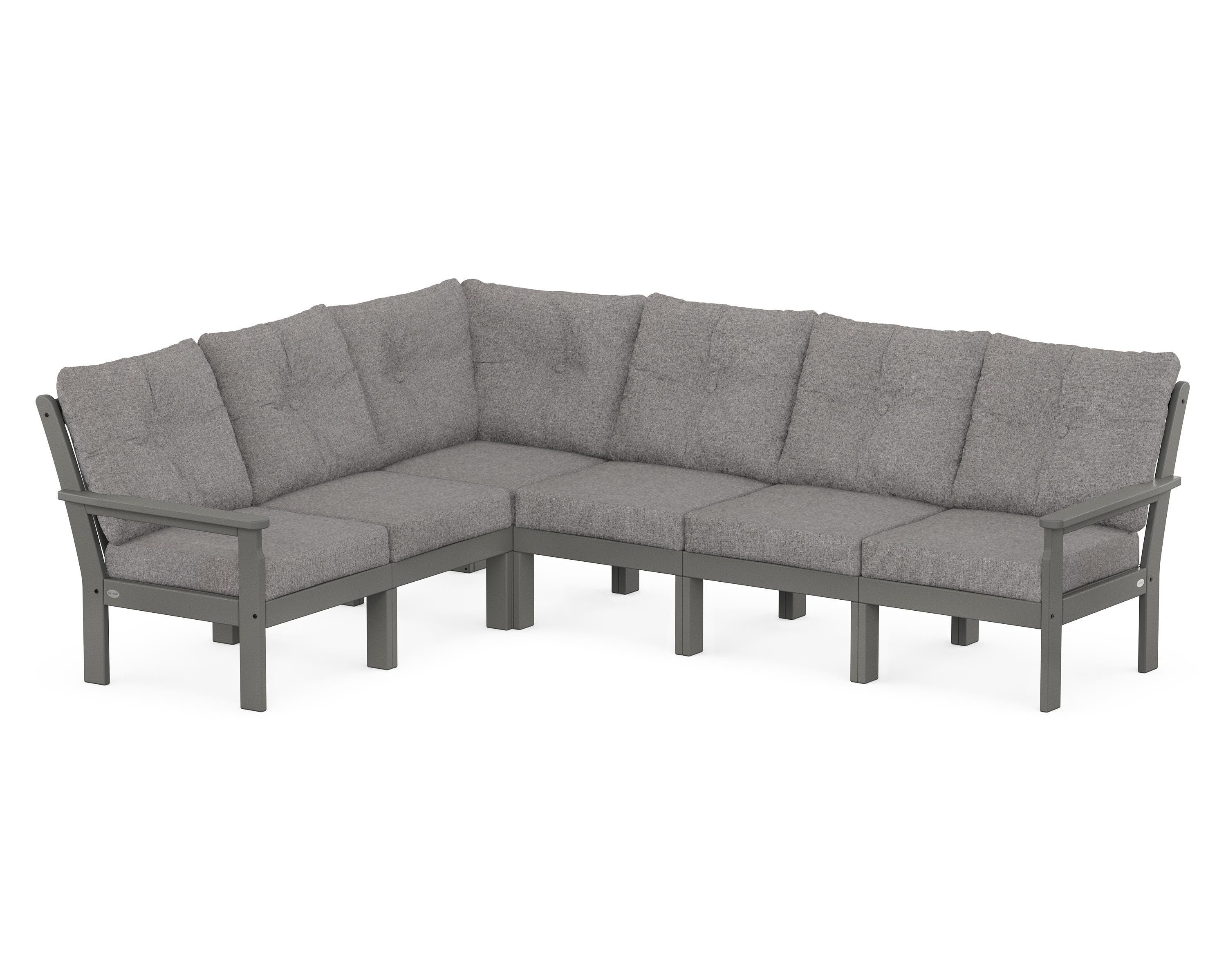 POLYWOOD® Vineyard 6-Piece Sectional in Slate Grey / Grey Mist