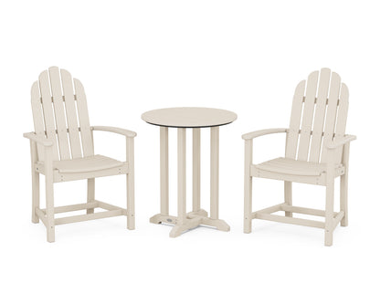 POLYWOOD® Classic Adirondack 3-Piece Round Bistro Dining Set in Sand