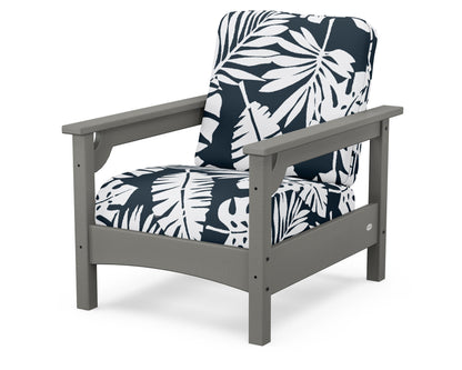 POLYWOOD® Club Chair in Slate Grey / Leaf Marine Indigo
