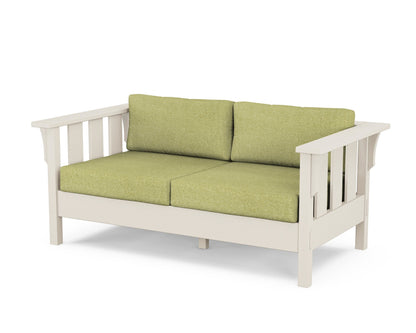 Martha Stewart by POLYWOOD® Acadia Deep Seating Loveseat in Sand / Chartreuse Boucle